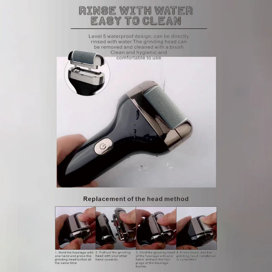 Lima eléctrica para pies, eliminador de piel muerta, molinillo para pelar callos, máquina de pedicura recargable por USB, pantalla Digital