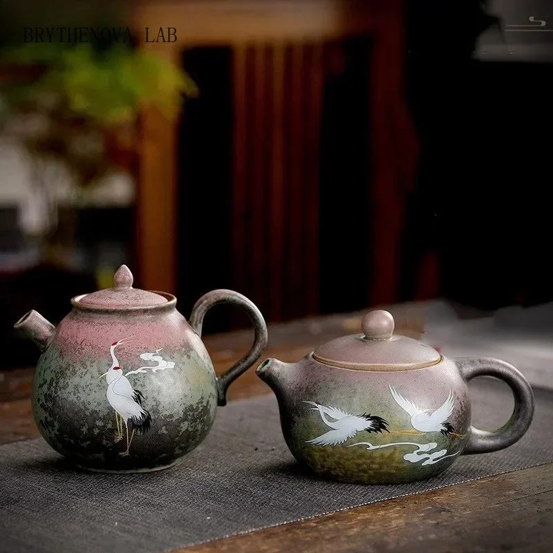 Vintage Kiln change ceramics Tea pot Chinese tea Porcelain Set Teapot Oolong Handmade Kettle Jingdezhen