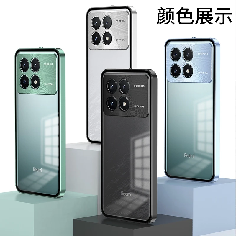 For POCO X6 Pro Case Aluminium Alloy Metal Frame Phone Case For