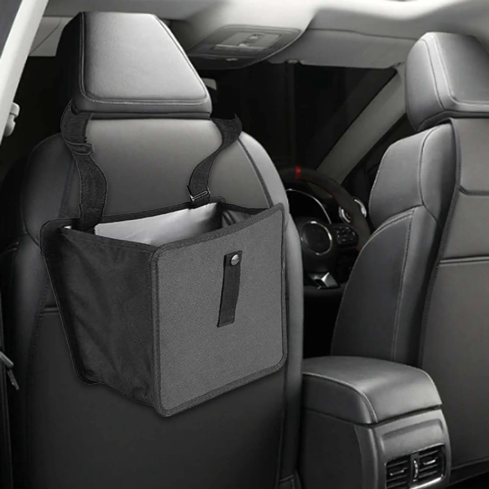 Car Trash Can Large Capacity Black Interior Accessories for Automotive