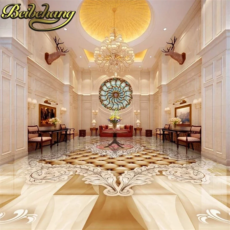 beibehang Custom European pattern angel rose Floor Mural Wallpaper Toilets Bathroom Bedroom 3D Flooring Self-adhesive wall paper