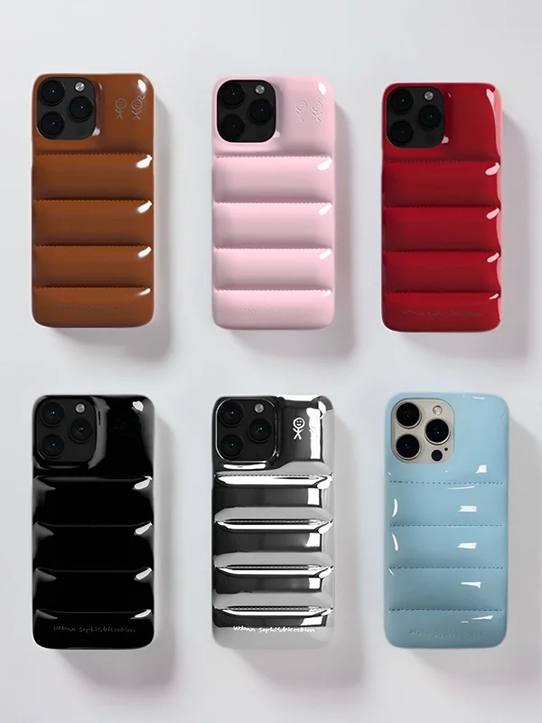 

Fashionable Bread Soap down Jacket Phone Case for iPhone 15 pro Max 14 Luxury Protection Cover Creative Ins Style Korean