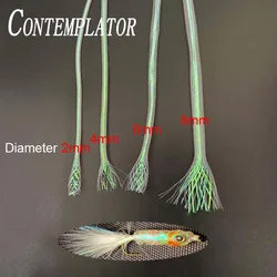 4meters Pearl White Holographic Circle Mylar Tube Fly Tying Materials Dia.2/4/6/8mm Braided Hollow Round Cord Streamer Rib Body