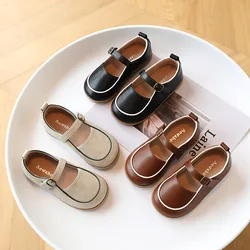 Girls' Leather Shoes New Korean Girls' Soft Soled Small Leather Shoes Small And Medium-sized Children's Light Princess Shoes