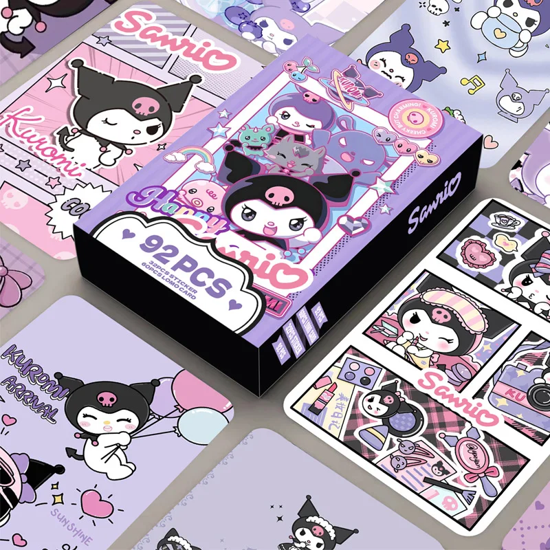 92Pcs Cartoon Sanrio Laser Lomo Card Hello Kitty Collection Card Kawaii  Kuromi Cinnamoroll Double-sided Hd Color Printing Gifts