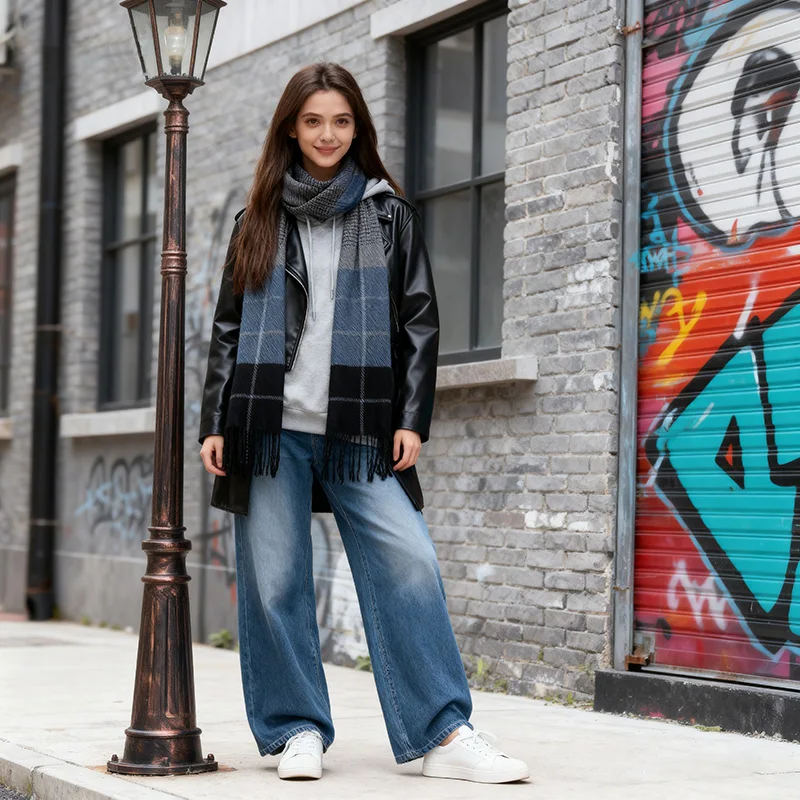 منقوشة شرابات الباشمير وشاح شال للمرأة الرجال الخريف الشتاء الأوشحة الدافئة موضة الكشمير مثل Mulffer يلتف بالجملة 192*33