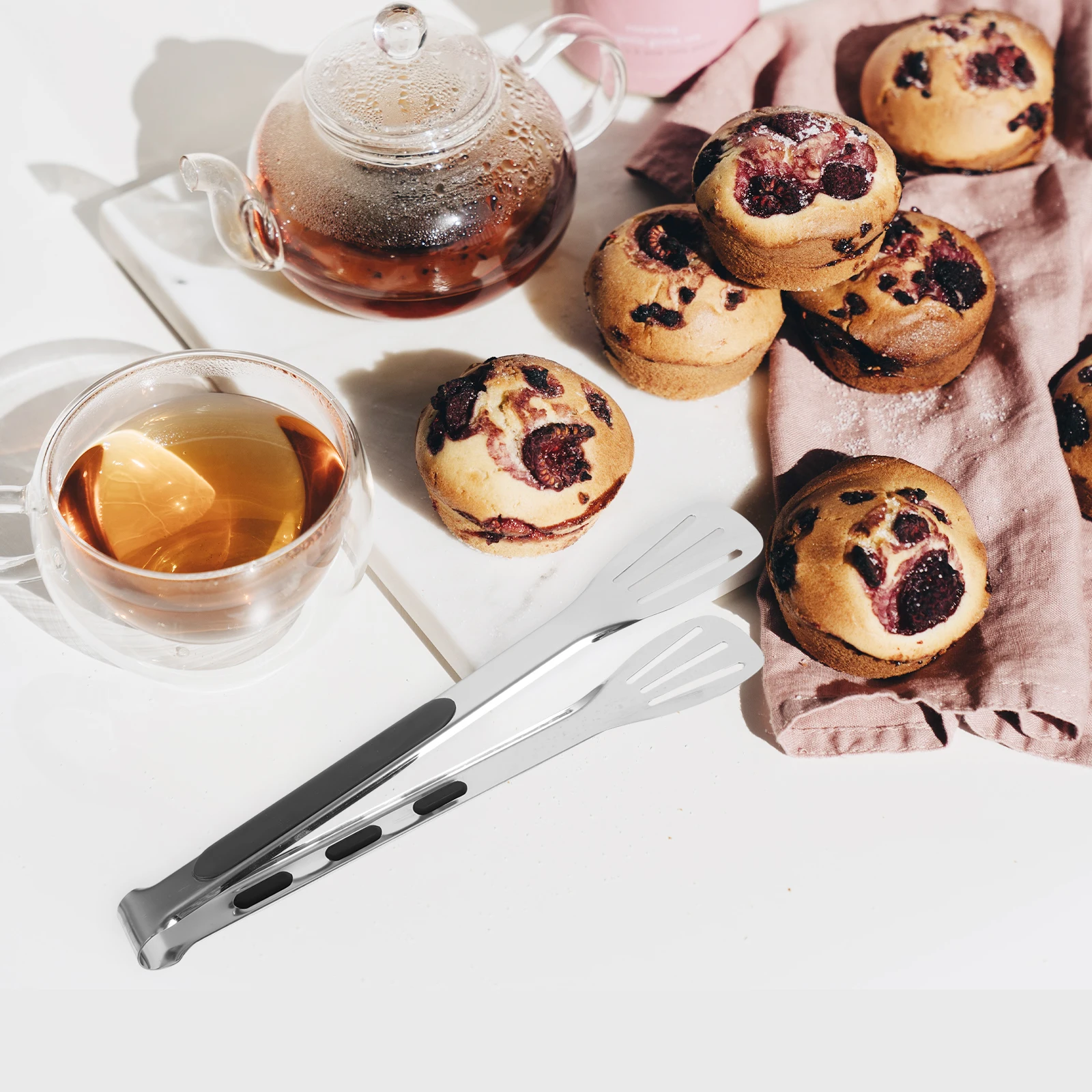 

Food Clamp Stainless Steel Abs Tong For Foods Buffet Baking Bbq Charcoal Kitchen Tool Serving Appetizers Reusable Tongs