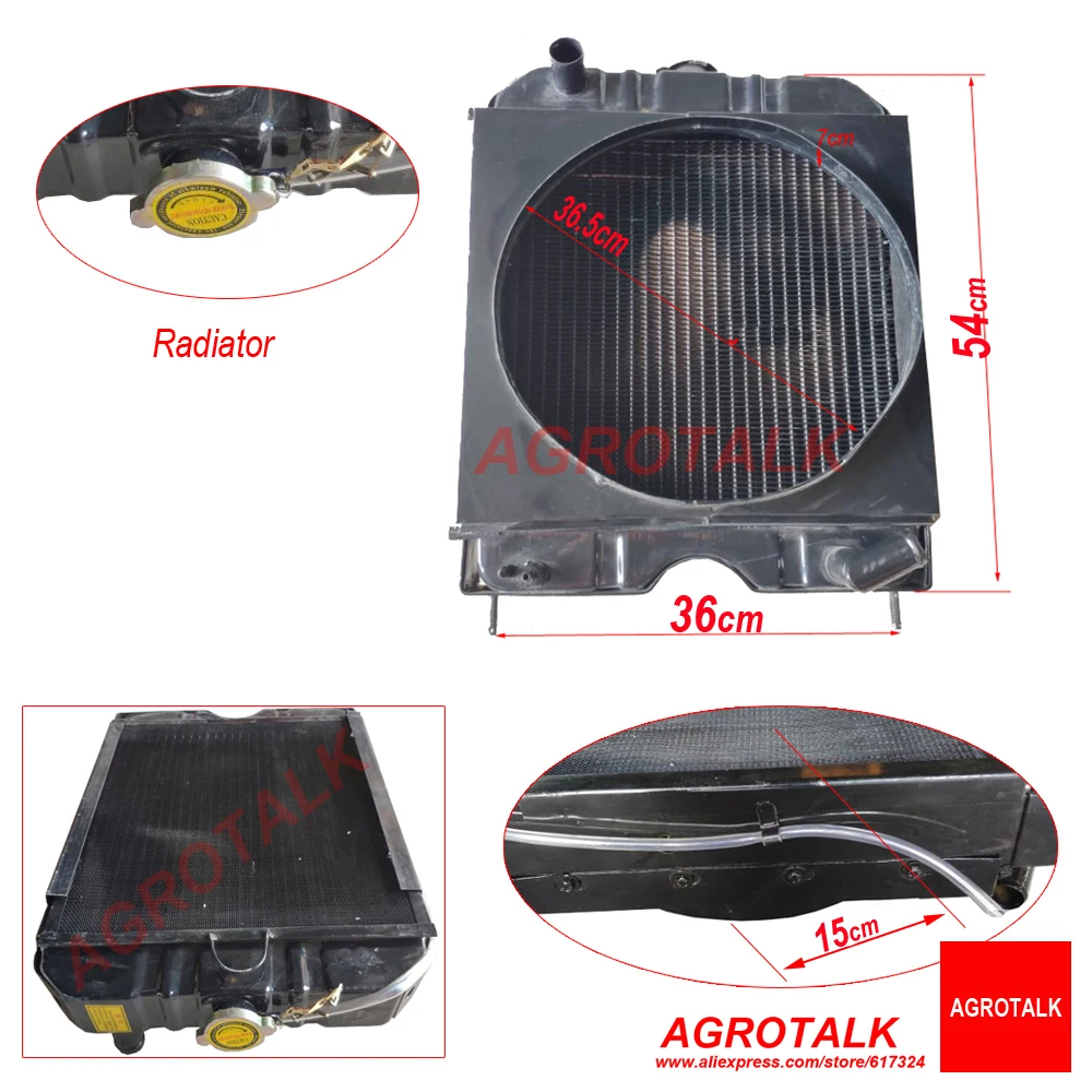Radiator for Fengshou / Lenar 254 with engine NJ385, please check the dimenssions whether itt is suitable or not