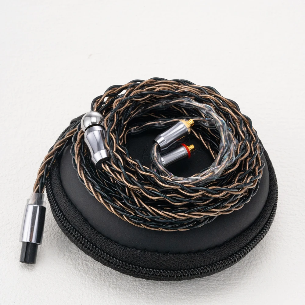 Nowy kabel modułowy do słuchawek Kinera Leyding, 8-żyłowy, posrebrzany miedziany z wtyczką 2.5/3.5/4.4mm, przewodowy zestaw słuchawkowy — zdjęcie produktu 3