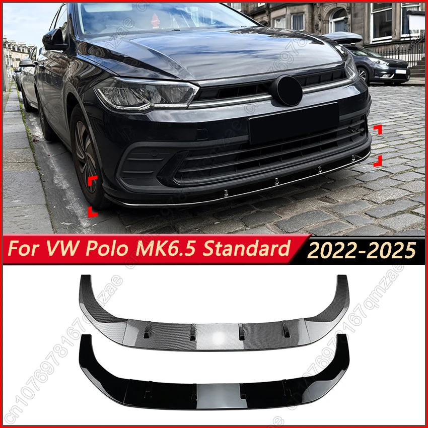 

For VW Volkswagen Polo MK6.5 Standard Version 2022-2025 Accessories Bumper Spoiler Kit Lip Diffuser Splitter Lip Front Bumper