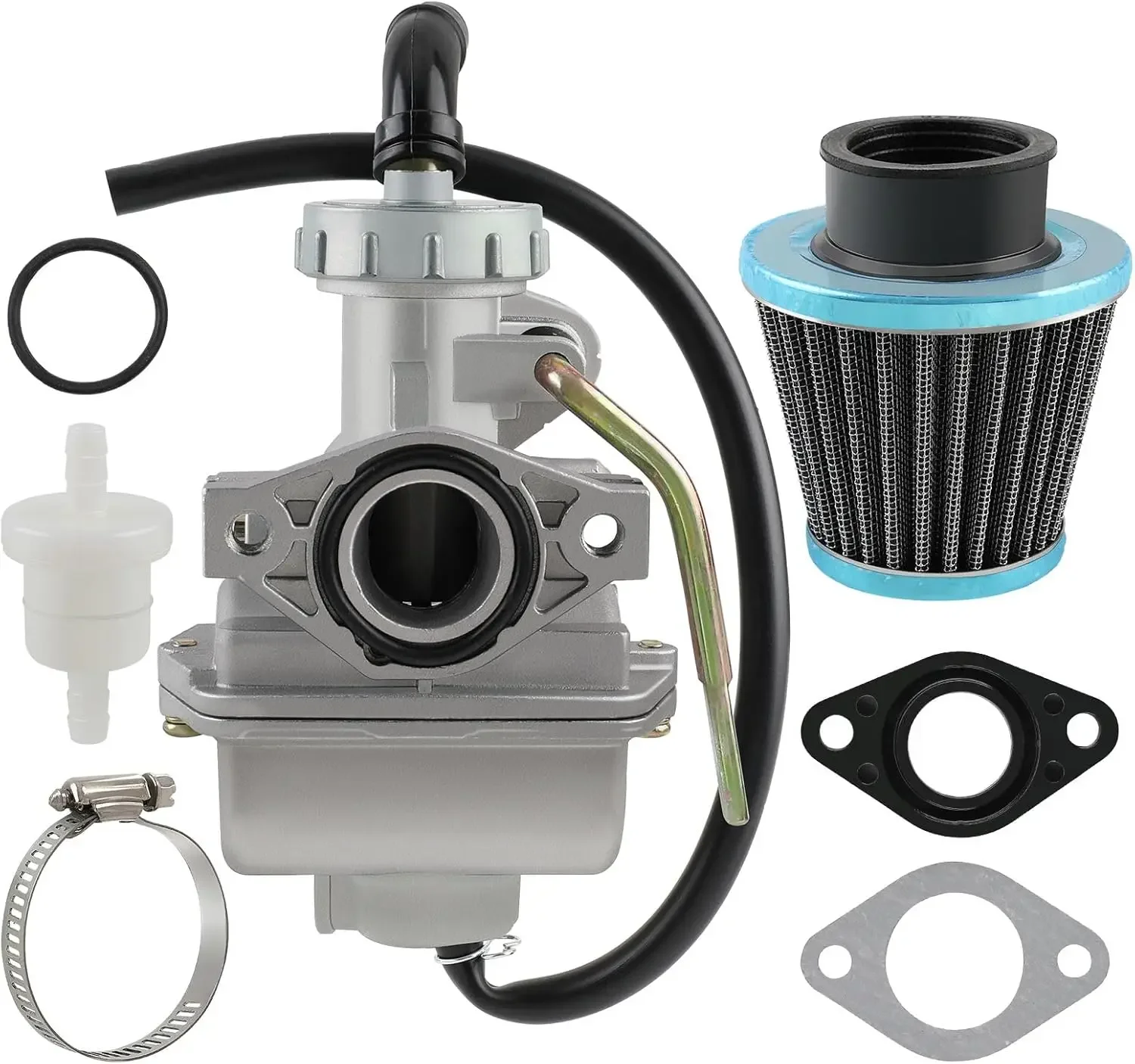 PZ20 Carburetor Kit for 49-125cc Coolster/SunL/TaoTao (Honda CRF50F/XR50R/XL75, 4-Stroke, Gasket+Air Filter, Direct Fit)