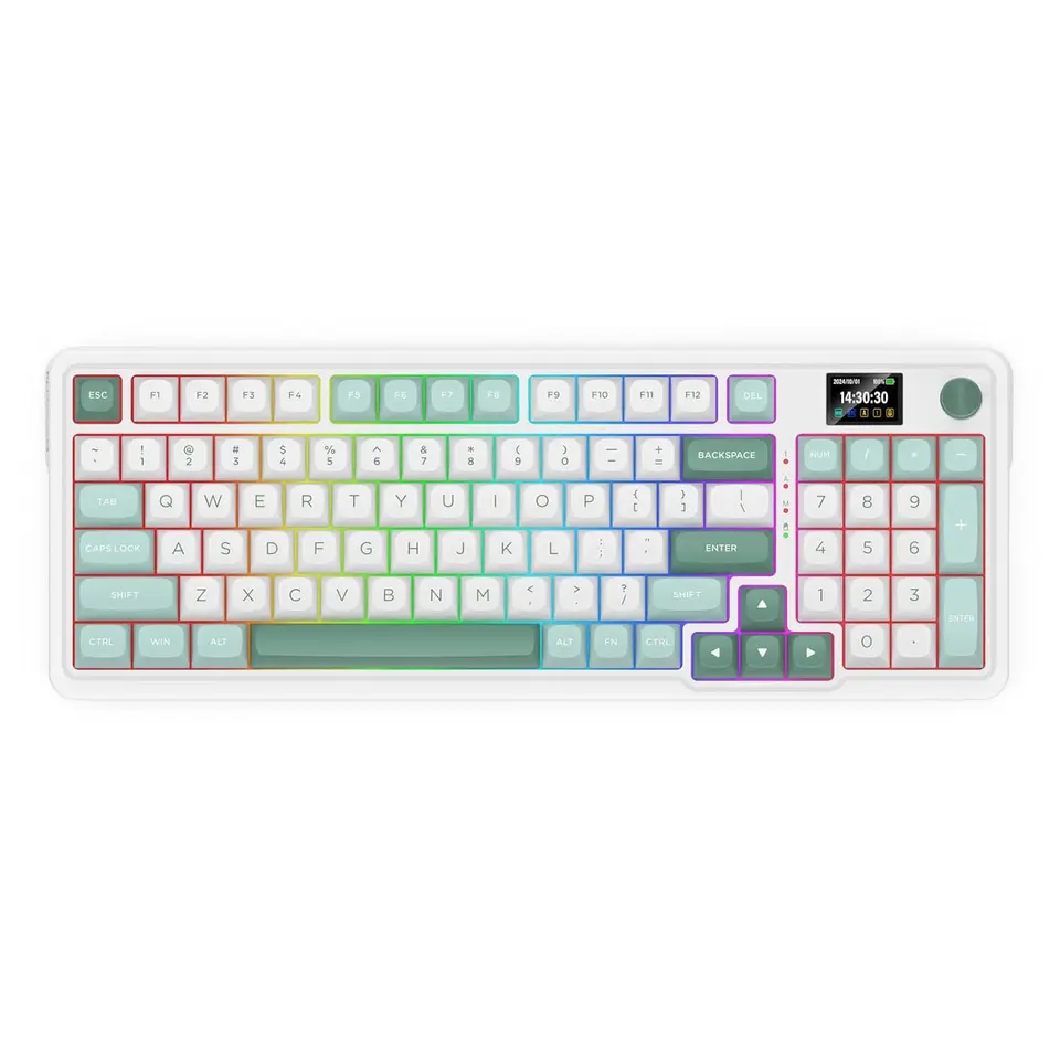 Redragon K719 무선 개스킷 게이밍 95키 기계식 키보드, 간편한 제어 1.14'' TFT 정보 디스플레이, 민트 맘보 스위치 썸네일 7