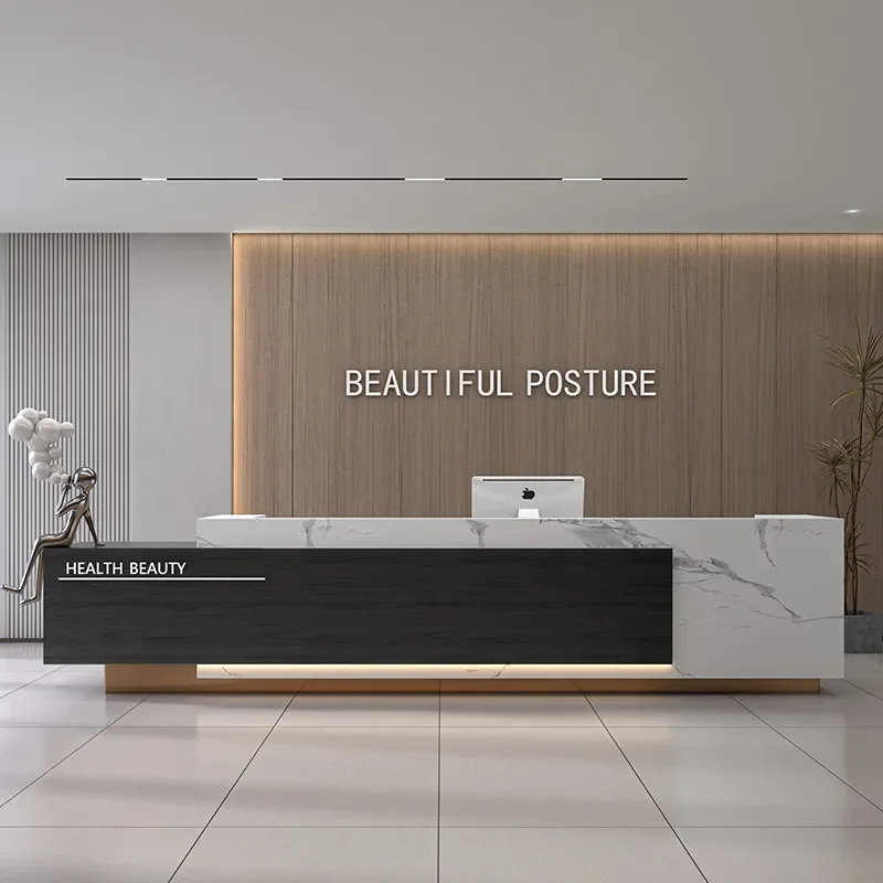 Simple Modern Reception Desk for Company Front Office Beauty Salon Foot Bath Shop Hotel Bar Training Institution Checkout