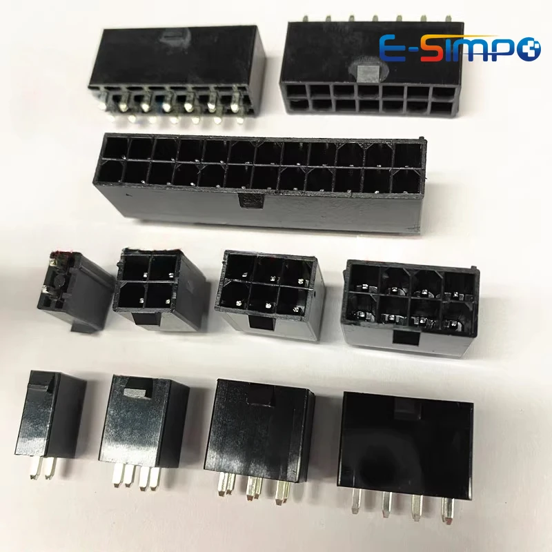 10PC 5569 4.2mm Black Dual Row Automotive Wiring Connector Straight Pin 2x1-2x12 Pin for PC/Computer Graphics Card ATX on Board