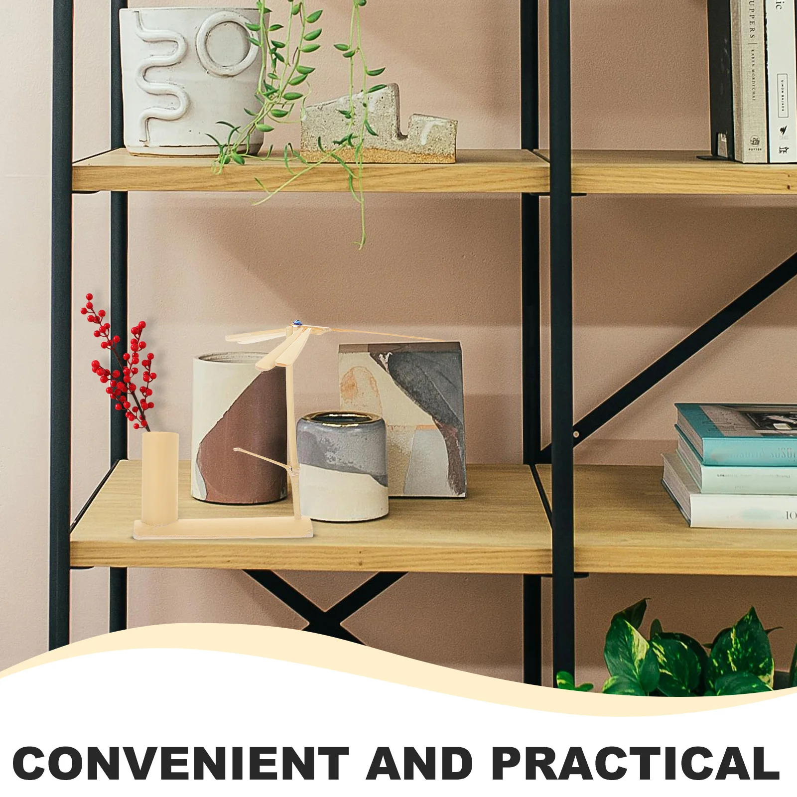 حامل أقلام اليعسوب من الخيزران للمكتب، قوي وسلس وسهل التنظيف، حامل أقلام رصاص متعدد الأغراض، دلو تخزين جانيزر للمكتب