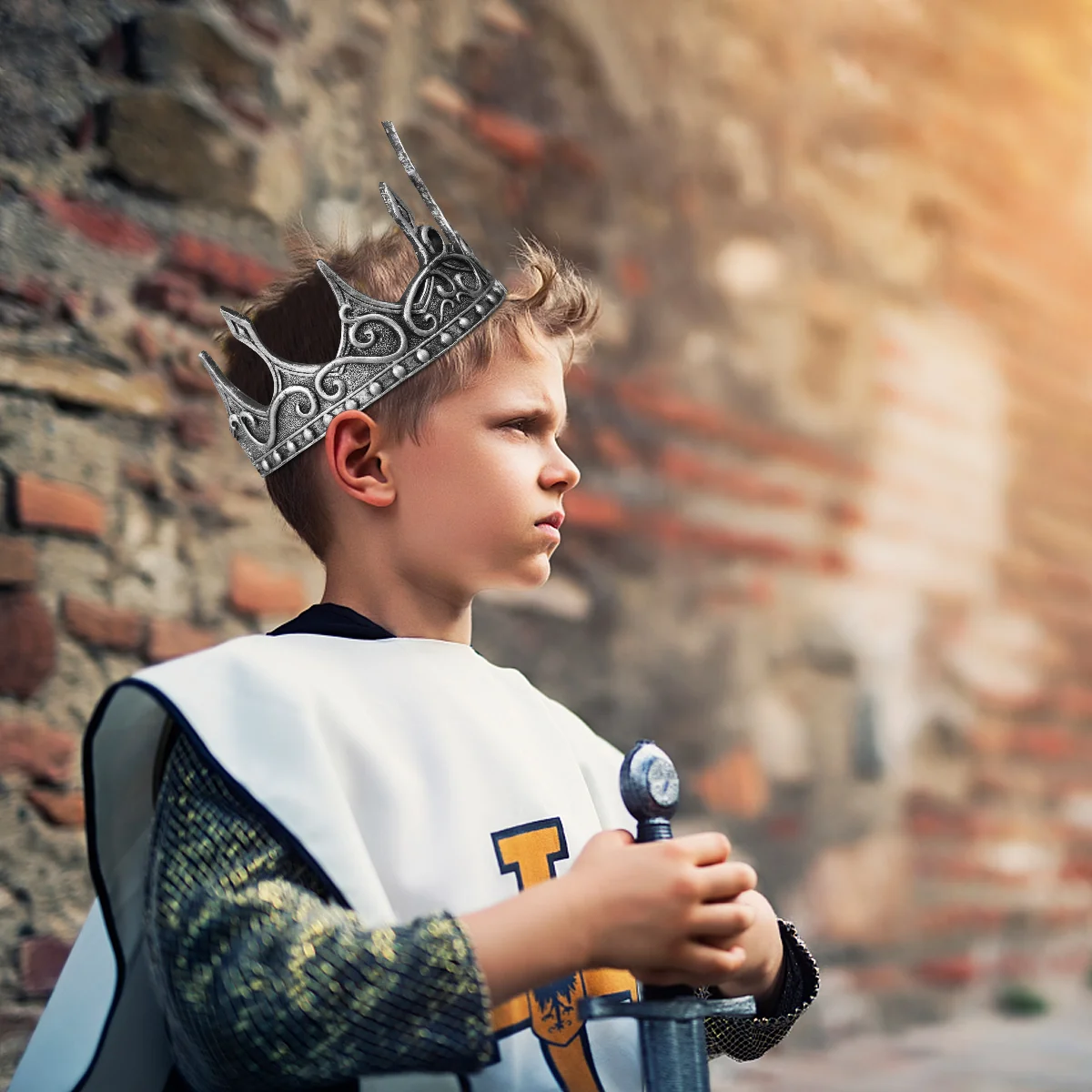 Decor Costumes for Men Crown King Party Decoration Royal Medieval Knight Cosplay Man
