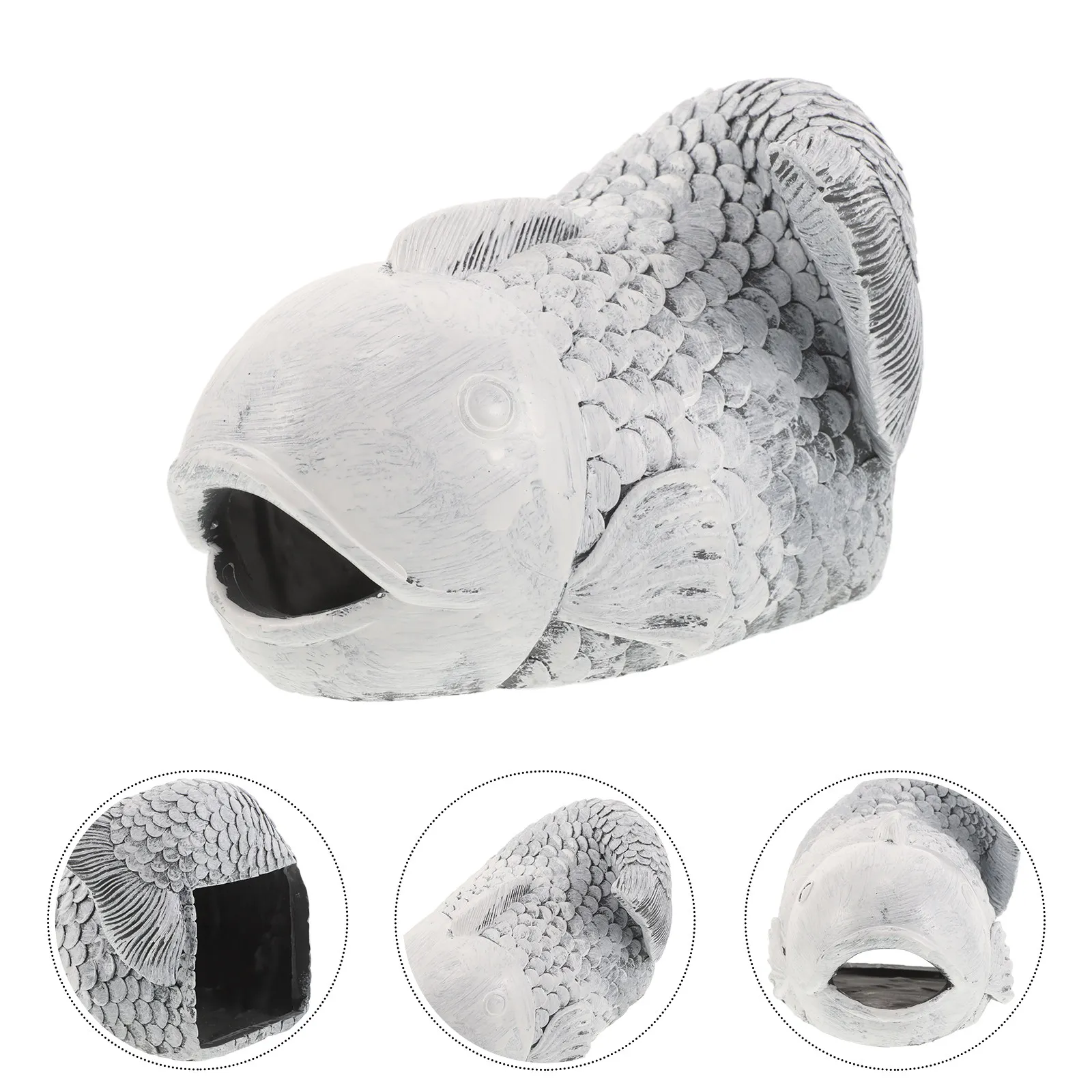 Fish Gutter Downspout Extension Decoration Resin Koi Garden Splash Guard Sculpture Outdoor Decorative Downspout Water Catcher