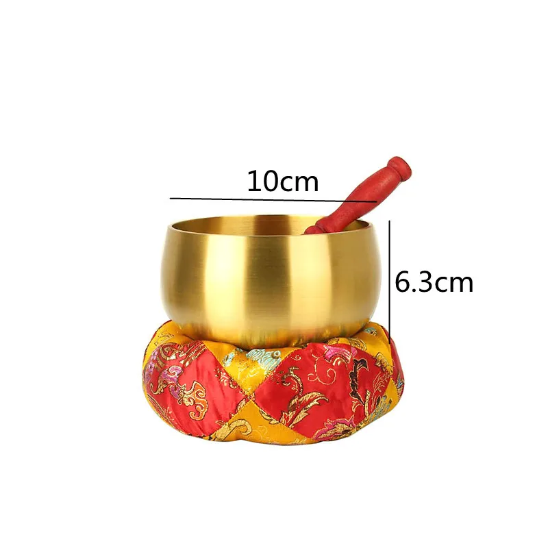 Brass Buddha Sound Bowl Meditate Music Therapy Singing Bowls Buddhist Supplies Tibetan Decorative Home Decor Ornament