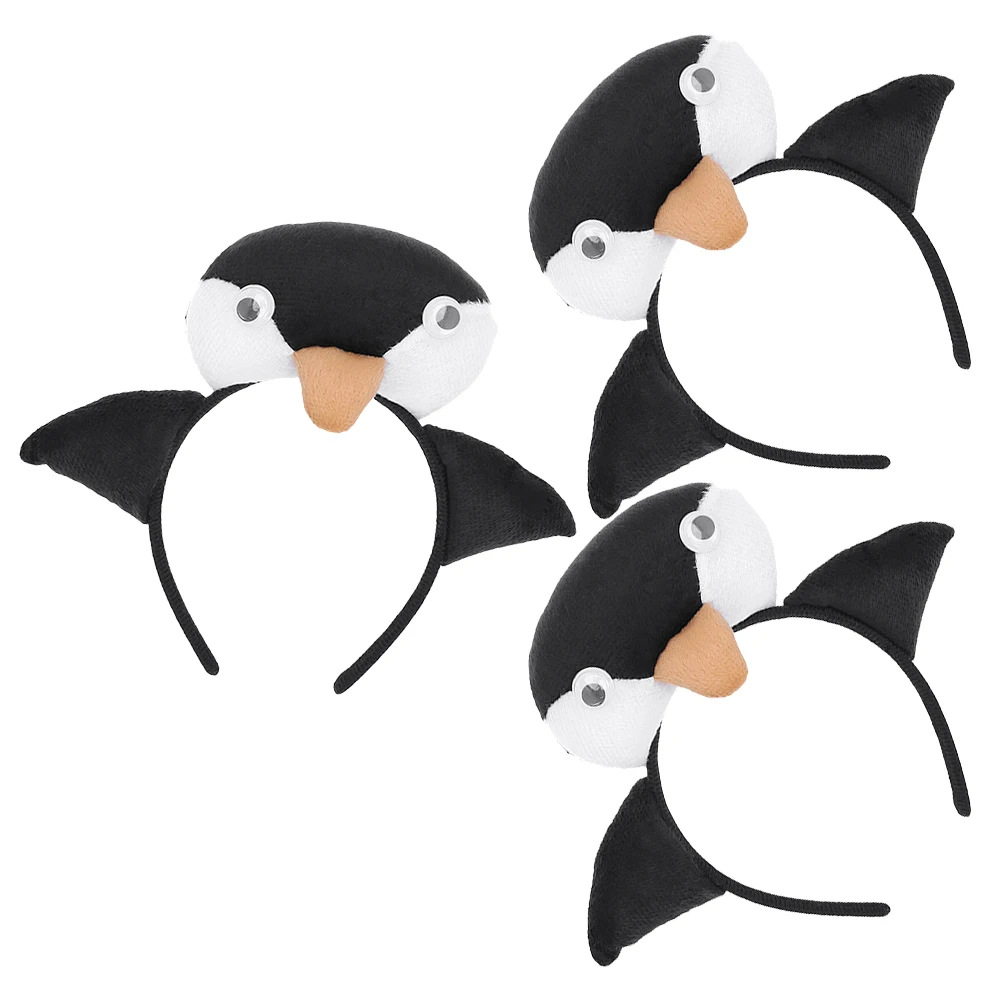 

3pcs Penguin Cosplay Headband Soft Cartoon Animal Hairband Women Dress Up Costume Party Accessories
