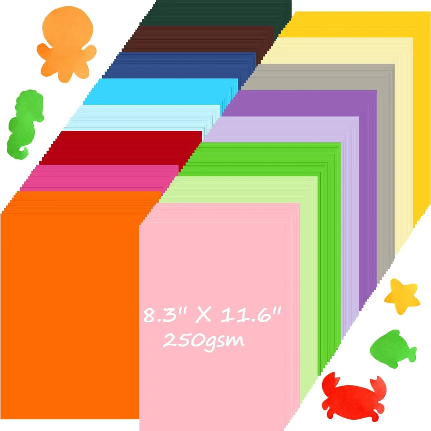 

480 Sheets Cardstock Paper, 16 Assorted Colors 250gsm A4 Heavy Weight Double Sided for DIY Art Scrapbooking