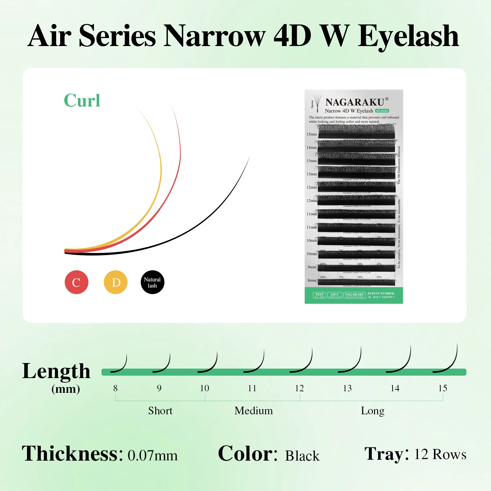 NAGARAKU V-Form Schmale 4D W Wimpernverlängerung Natürlicher Weicher Kleiner Fächer Flauschiger Look Mesh Volumen Vorgefertigte Wimpern – Detail 9
