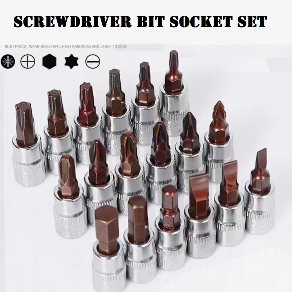 

5 Styles 1/4 Inch Screwdriver Bit Socket Set H PH T Screw Driver Bits Screwdriver Accessories For Torque Spanner Ratchet Wrench