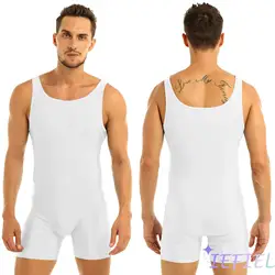 Mens Stretchy Water Sport Gym Boxer Wrestling Bodysuit Leotard Dance Biketard Swimsuit Workout Fitness Bodybuilding Jumpsuit