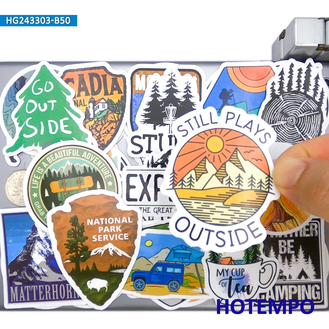 

20/30/50PCS Travel Stickers Outside Trip Forest Explore Hiking Camping Climbing for Laptop Luggage Car Motorcycle Phone Sticker