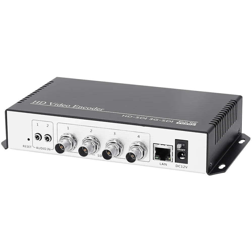 H.264 AVC 4 in 1 Trasmettitore codificatore video per trasmissione in streaming live SDI per Wowza Facebook YouTube RTMP SRT