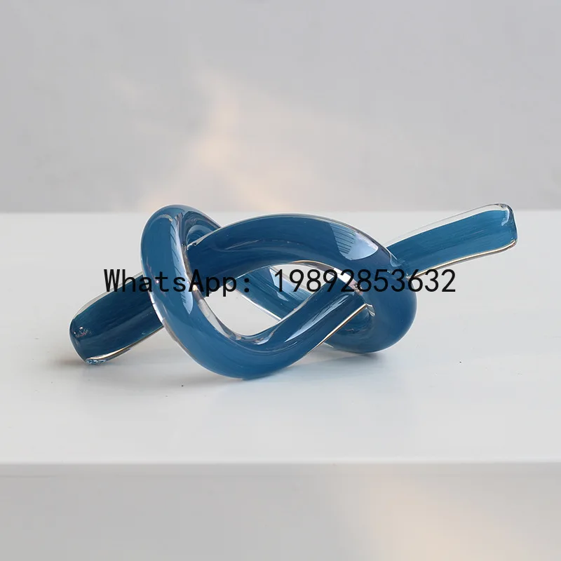 

Creative Cutout Geometric Glass Sculpture Hollow Glass Twine Transparent Knot Decorative Figurines Home Decoration Accessories
