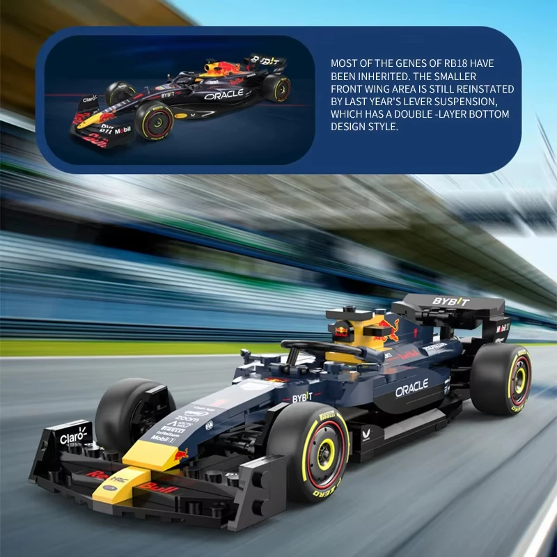 IN STOCK 1:24 Static Version RB19 F1 Racing Car Building Blocks Ornaments Children Puzzle Assembly Toys For Boy Boyfriend Adult