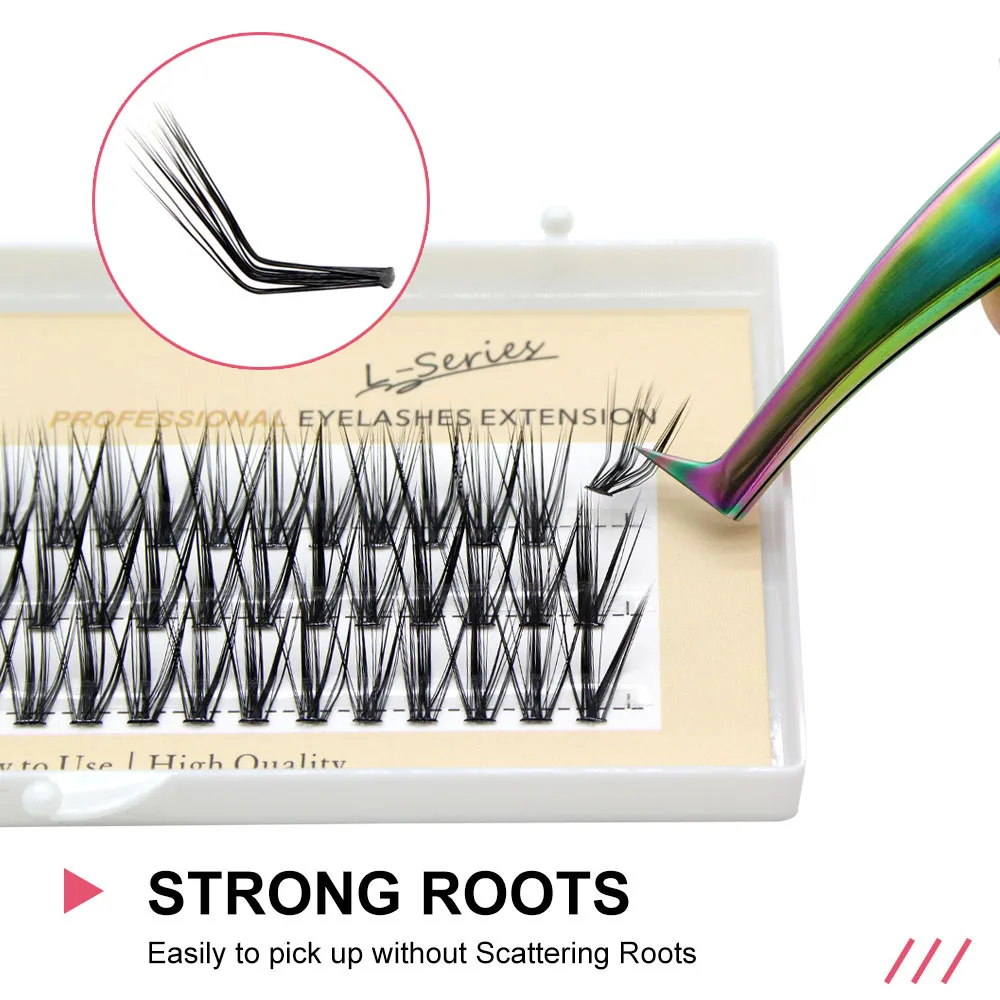 Premium 30D L Curl Cluster przedłużanie rzęs Foxy Eyes Cat Look naturalne pojedyncze rzęsy pęczki narzędzie do makijażu rzęsy rzęski