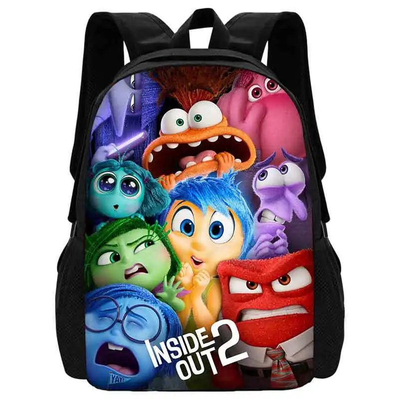 Zaino originale Disney Inside Out 2 Cartoon Joy Sadness Anger Disgust 39X29X12CM Borsa da scuola per bambini impermeabile ad alta capacità