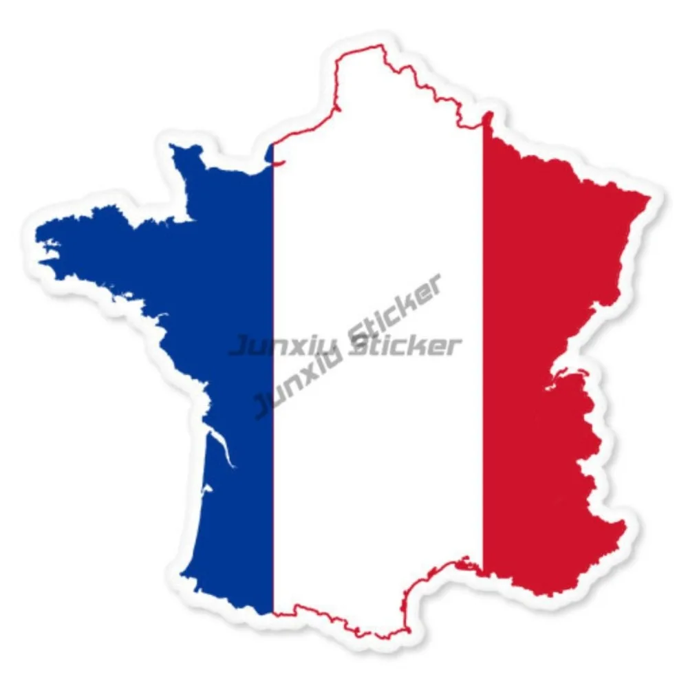

France Map Flag French Map Car Bumper Sticker Window Decal Funny Decoration