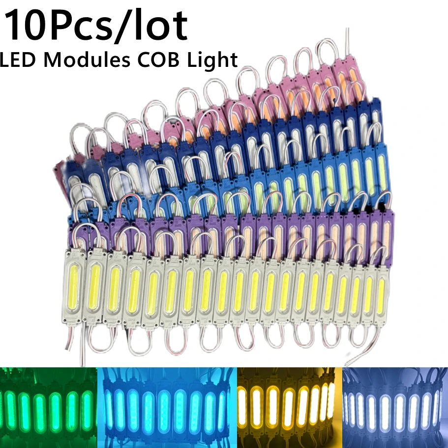 

10Pcs/lot 12V Multicolour LED Modules COB Light for Backlight Shop Banner Christmas Decorations Warm White Pink IP65 Waterproof