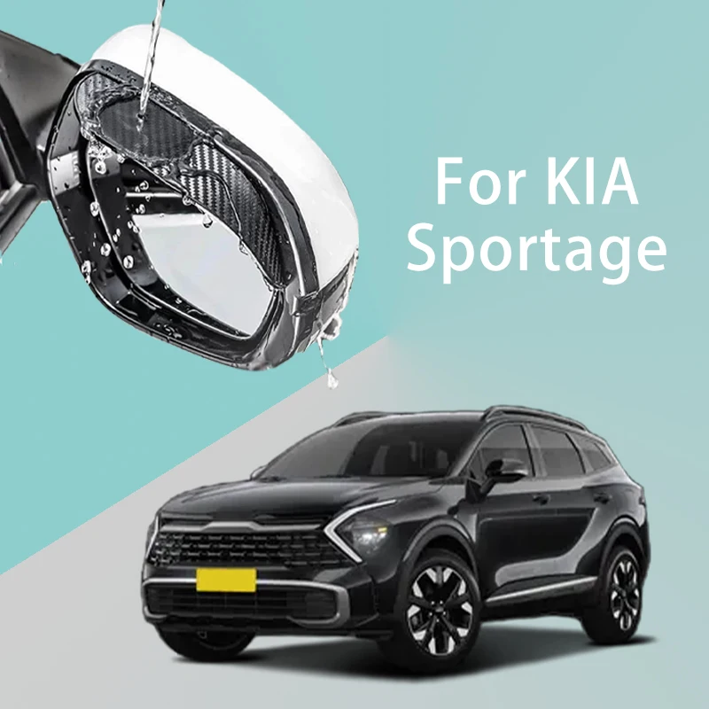 

For KIA Sportage car rearview mirror rain brow thickened carbon fiber texture rearview mirror rain brow