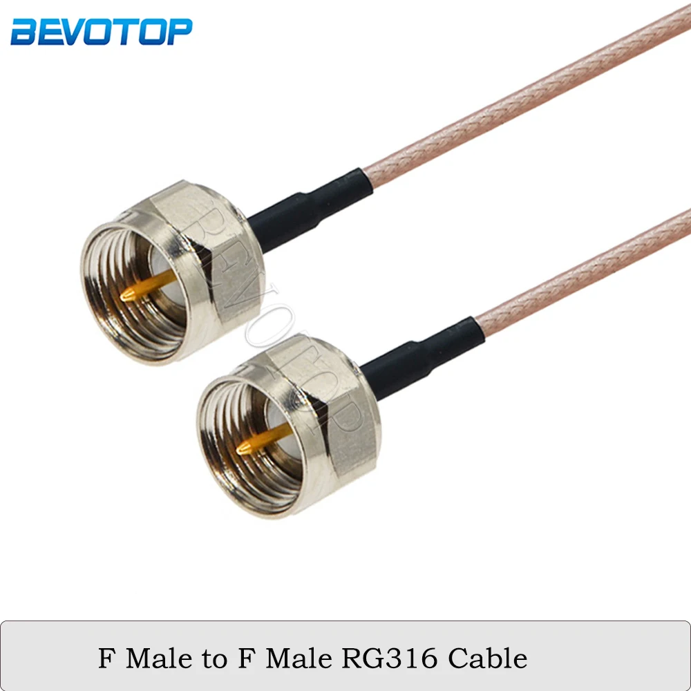 

RG-316 F Male to F Male Straight/Right Angle Connector RG316 Cable RF Coaxial Extension Pigtail for TV Set-top Box DIY Jumpe