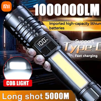 Xiaomi High Power LED Flashlight Rechargeable Flashlight With Side Light Super Bright Long Shot For Outdoor Camping And Hiking