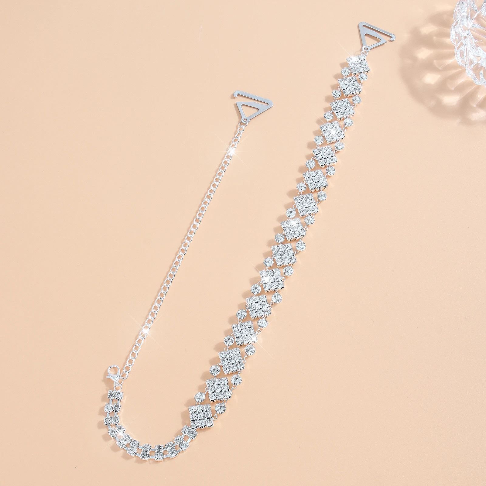 1 سلسلة حزام كتف مربعة الشكل فاخرة وخفيفة الوزن ومناسبة للمطابقة مع سلسلة الجسم لفساتين الحفلات والعشاء #2