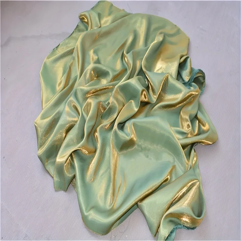 1yard/3yards150cm wide Green Satin Fabric Glossy Silk Gradient Fabric,Shiny Clothing Fabric, Polyester Holographic Dress Fabric