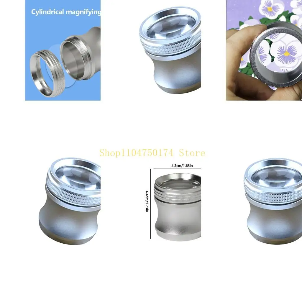 20X Handheld Cylindrical Glass with Glass Lens for Reading Small Print, Examining Collectibles, and Inspecting Circuit Board