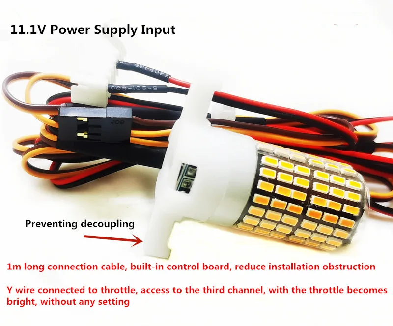 Plug and Play Simulation Modified Taillight Kit 11.1V for 70mm 80mm 90mm Internal Rotating Motor EDF Duct RC Airplane Fixed-Wing