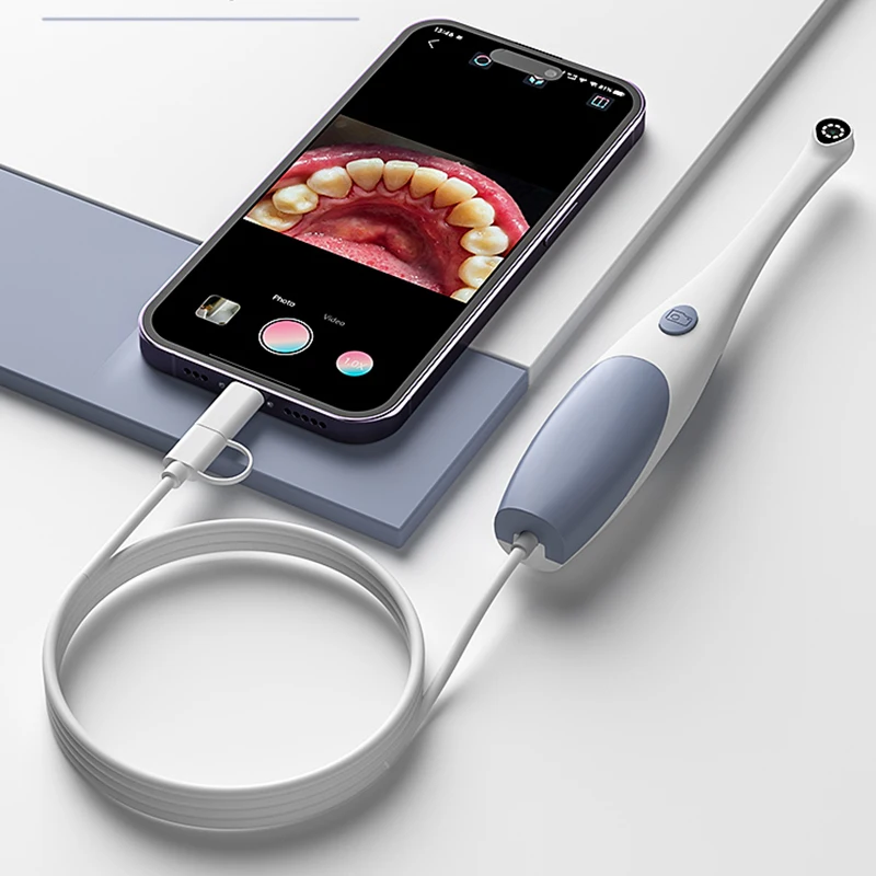 1440P Camera Oral Endoscope Portable Visual Endoscopy With 8 LED Photo /Video For Oral/Skin Examination For Android and iOS