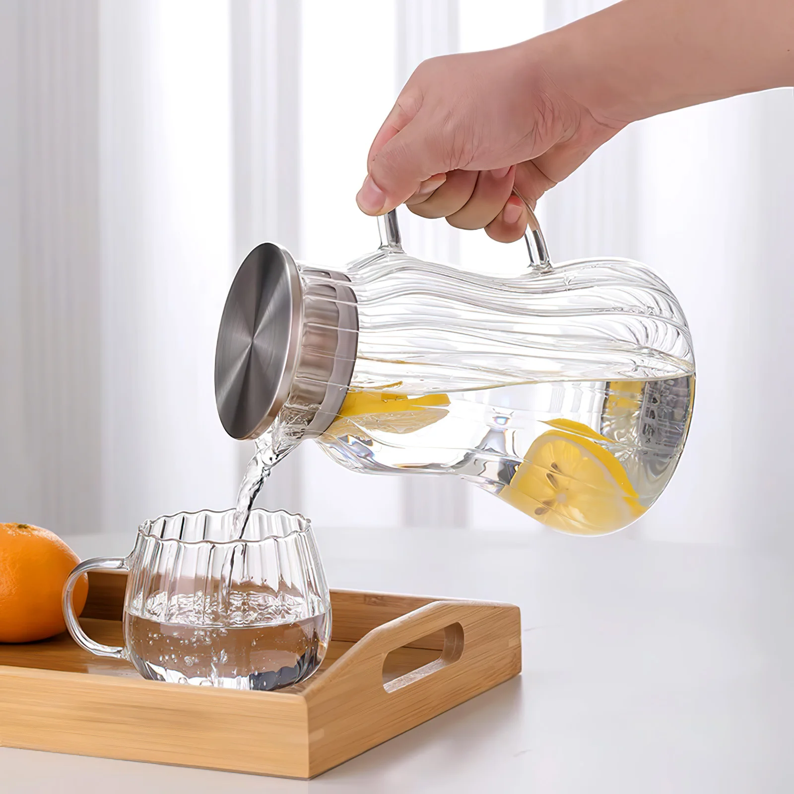 

2Pcs Smooth Edge Glass Mugs 450ml Transparent Coffee Tea Cups Breakfast Clear Drinking Cups Breakfast Glass Milk Cup