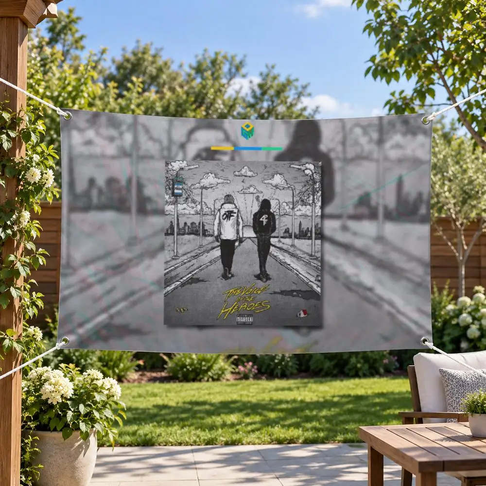 Rapper Lil Baby Flags Aesthetic Wall Tapestry Printed Wall Hanging Living Room Party Outdoor Decor