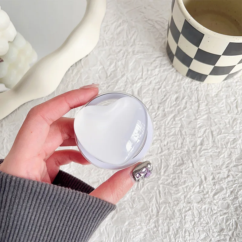 Cute Glass Heart Design Magnetic Phone Grip Holder Socket Pocket Support for Magsafe IPhone Mac Safe Ring Finger Expanding Stand