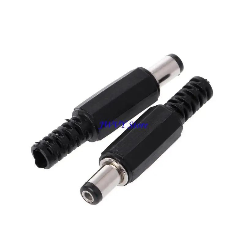 573A 5 Pcs 5.5mm x 2.1mm Male for DC Power Plug Connector+5 Pcs Screw Lock Female Pan