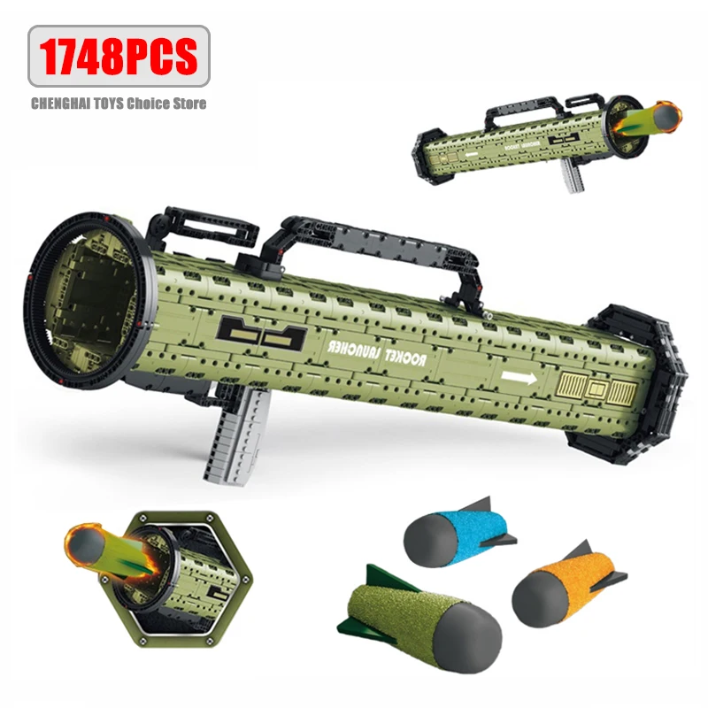 

1748PCS WW2 Military Original M136-AT4 Bazooka Building Blocks Guns Model Army Weapons Bricks Kids Toys Boys DIY Birthday Gifts