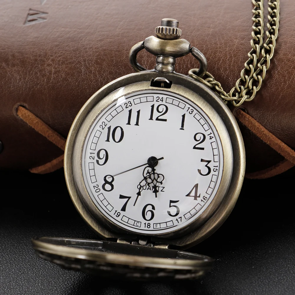 الرجعية أعماق البحار الوحش الوقت الأحجار الكريمة كوارتز ساعة الجيب موضة عنصر واحد قلادة قلادة الرجال والنساء ساعة هدية #2