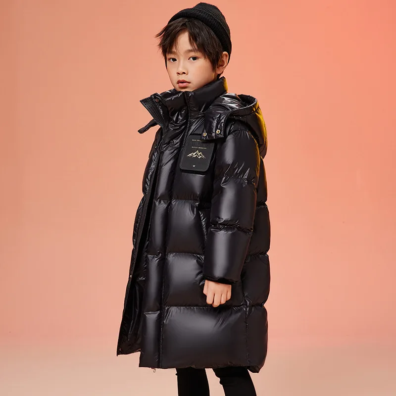 Winter High Quality Thicker Down Jacket Children Hooded Black White Duck Down Outerwear Girl and Boys Down Coats